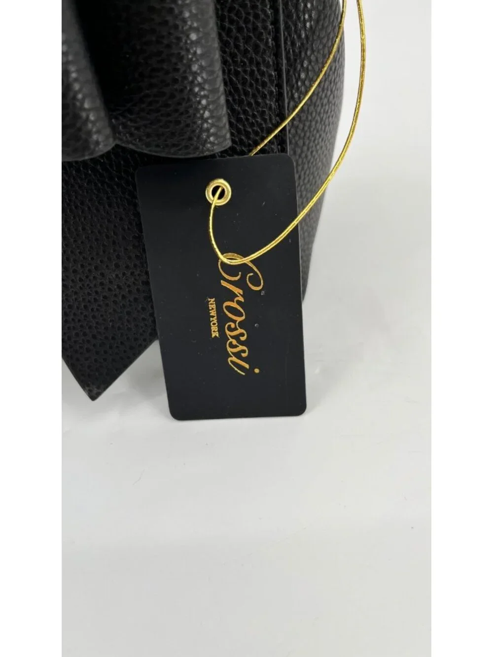 Crossi Jasmine Bowtie Crossbody Black Gold Hardware Snap Vegan Leather - Picture 6 of 7